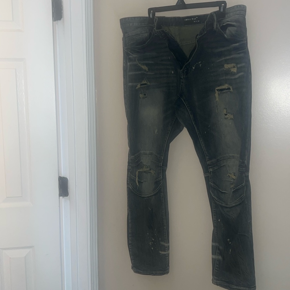 Men Smoke Rise Blue Denim Jeans/ size 42X32/ slim tapered fit/ good condition